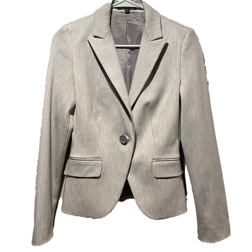 Nw Partial Tags Express Grey Pinstripe Blazer